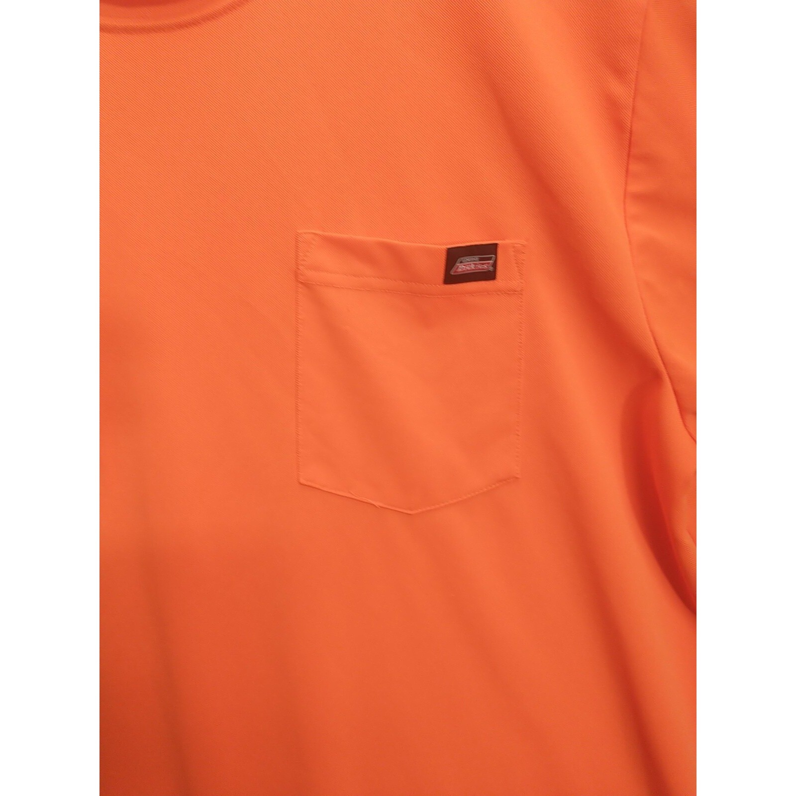 Genuine Dickies Mens 2XL Safety Orange Pocket T-Shirt Performance Workwear Tee gallery