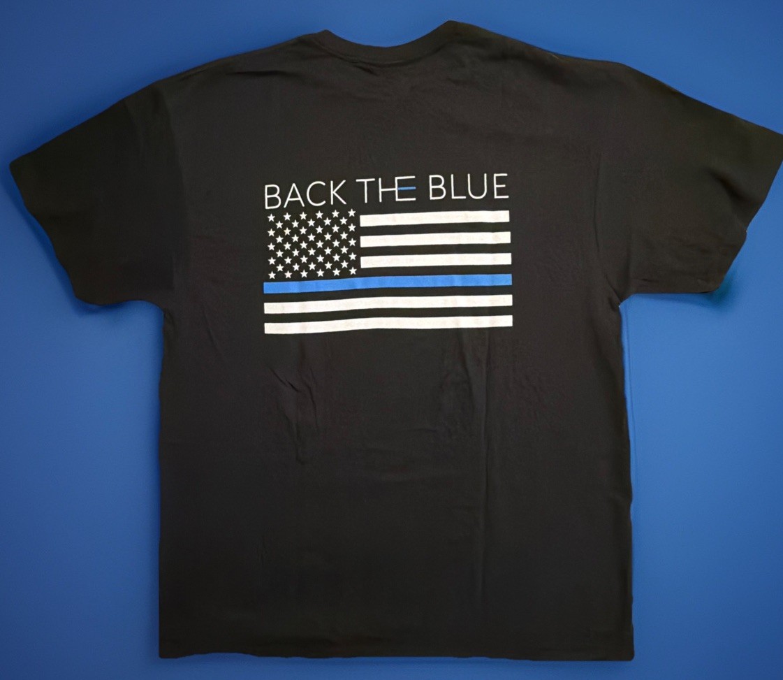 Delta Pro Weight Thin Blue Line Back The Blue Black T-Shirt Unisex Size XL New. gallery