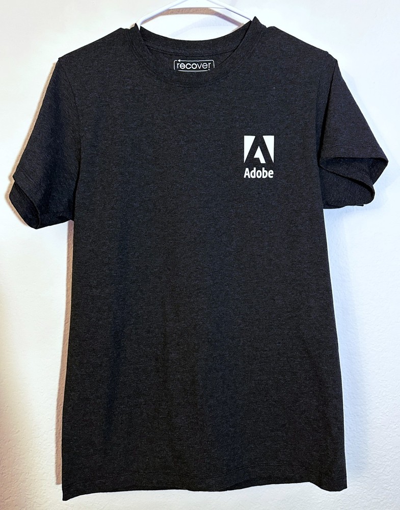 Adobe Software Company Logo Men’s Medium Gray T-Shirt – 100% Recycled Materials