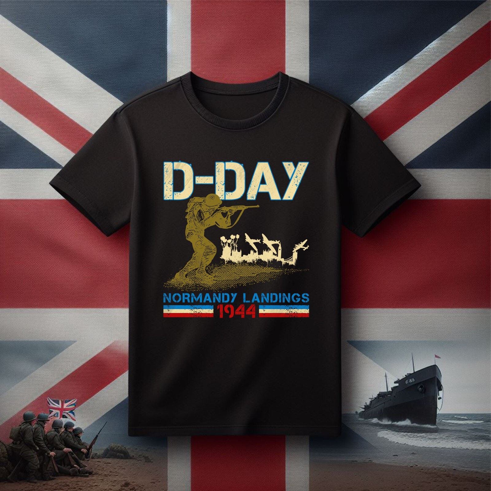 D-Day tshirt, Lest We Forget t shirt, Remembrance Day t-shirt, UK flag T-Shirt gallery