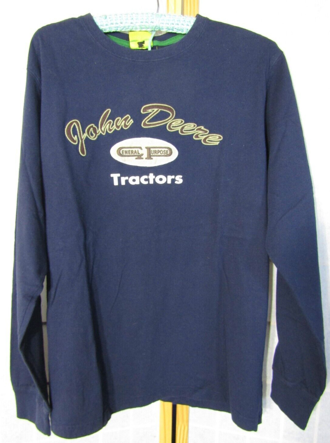 John Deere General Purpose Tractors Embroidered Navy Long Sleeve T-Shirt Men M gallery