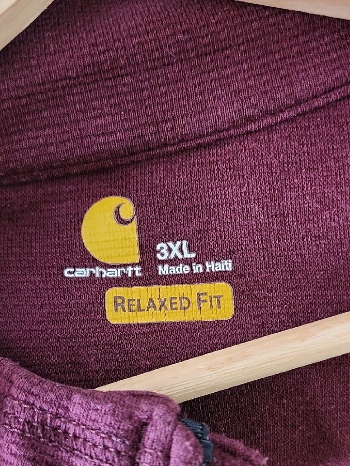 Carhartt Burgundy Half-Zip Chest Pocket Pullover Sz 3XL (Flawed) Workwear gallery