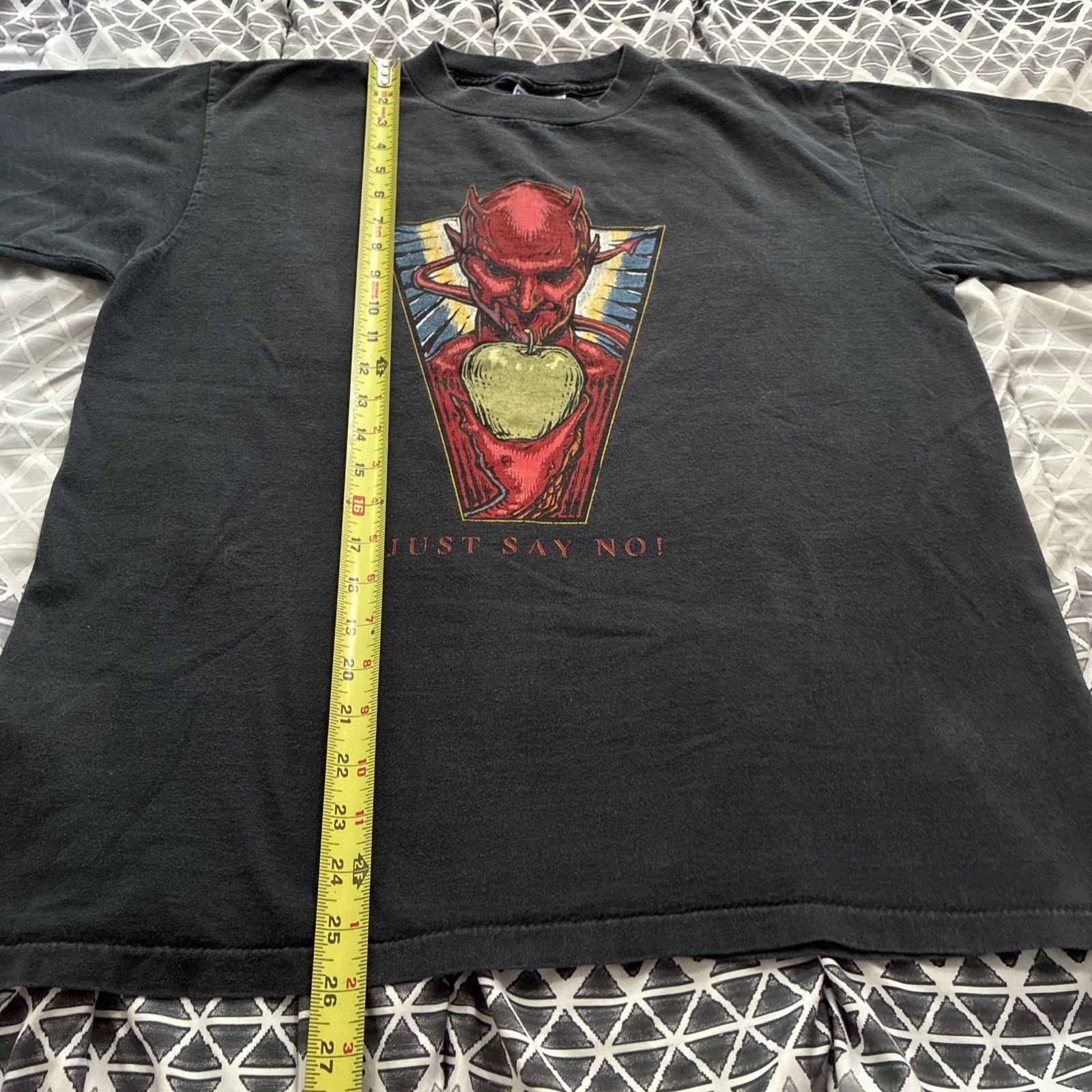 Vintage 80s 90s Just Say No Devil T Shirt Single Stitch USA Made Adam & Eve L gallery