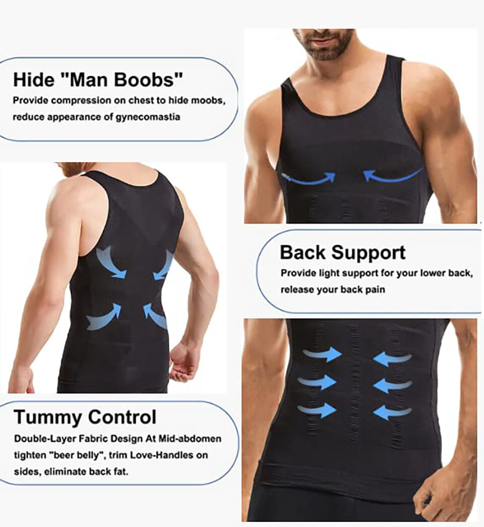 Sculptcore Men's Body Shaper Compression Ionic Shaping Shirt Slimming Tank Top gallery