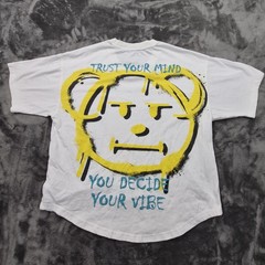 SmileyWorld Shirt Mens Medium White Graphic Bear Trust Your Mind Vibe Quote