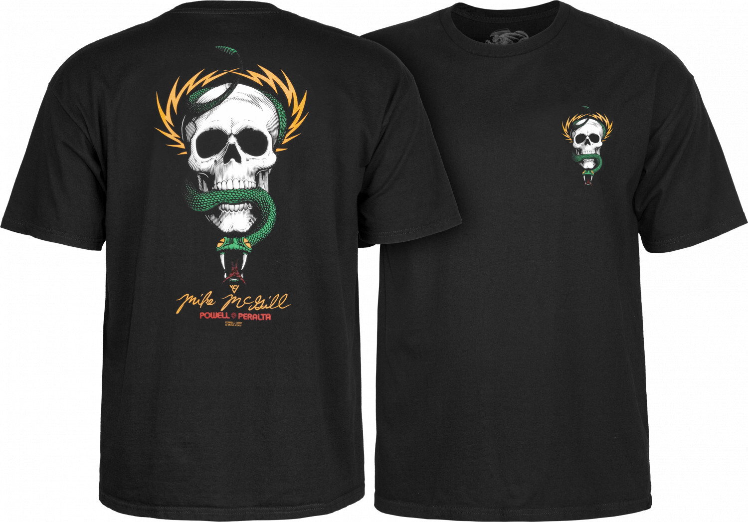 Powell Peralta Mike McGill SKULL AND SNAKE Skateboard T Shirt BLACK gallery