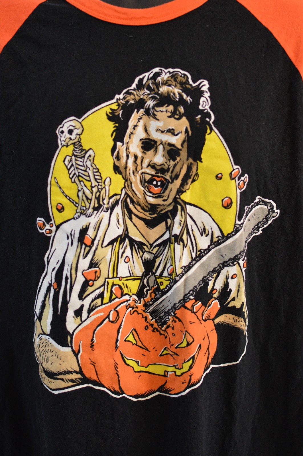 XL Fright-Rags Texas Chainsaw Massacre Leatherface Baseball Tee gallery