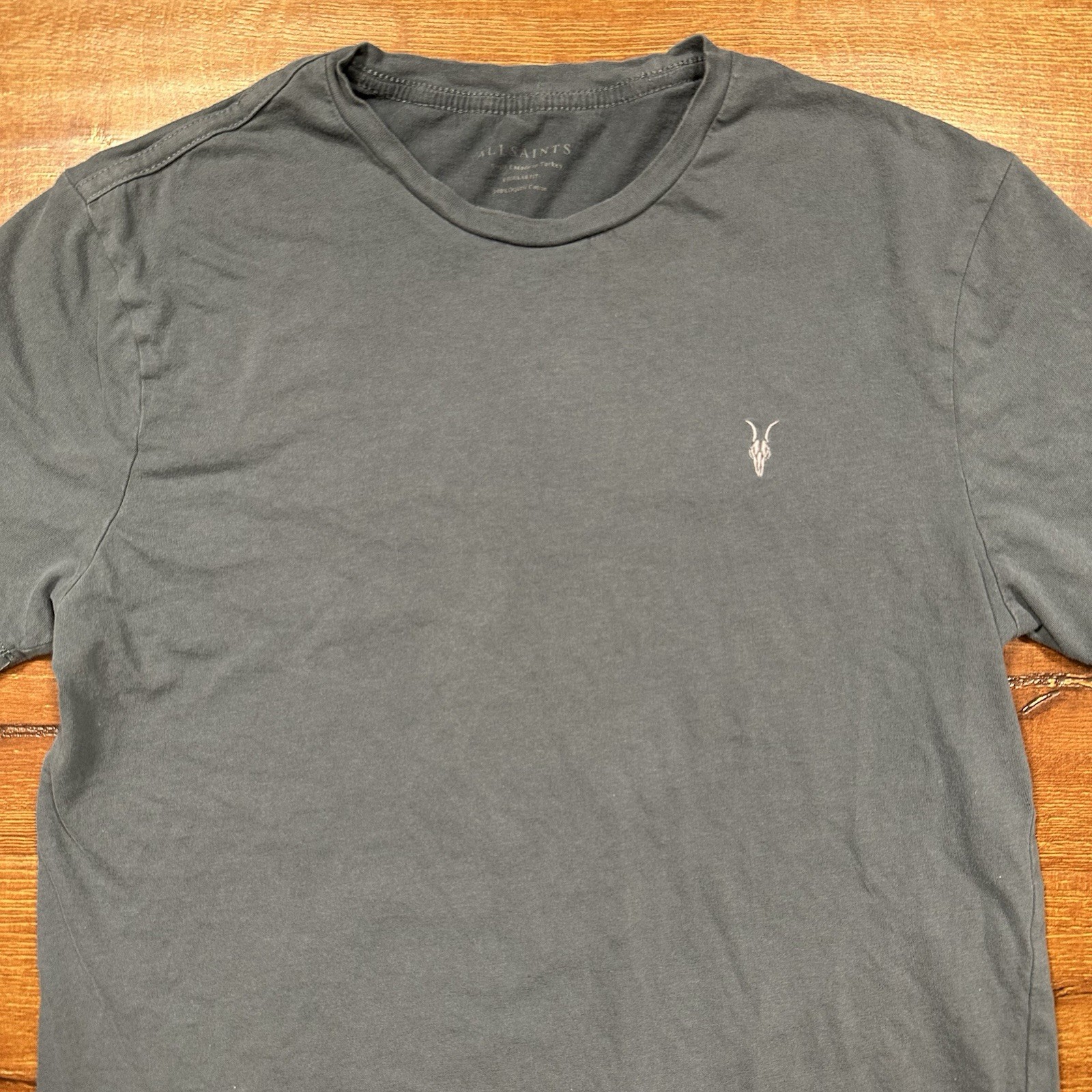 All Saints T Shirt Mens S Gray Short Sleeve Embroidered Logo City Designer Alt gallery