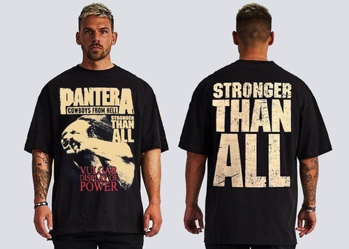 PANTERA STONGER THAN ALL GROOVE METAL BLACK T SHIRT MEN'S FRONT & BACK PRINT gallery
