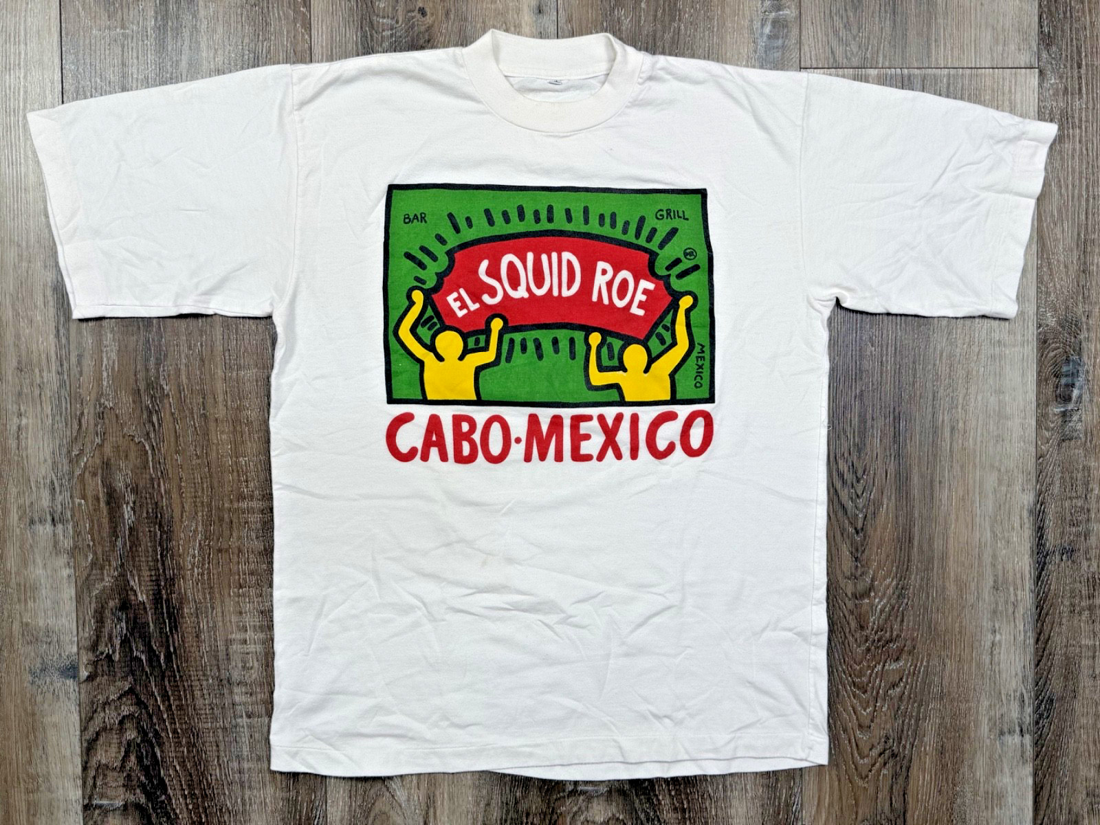 Vintage El Squid Roe T-Shirt Size Large Cabo Mexico Keith Haring Single Stitch gallery