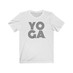 YOGA (t-shirt) – tee graphic statement – Black White Grey Red