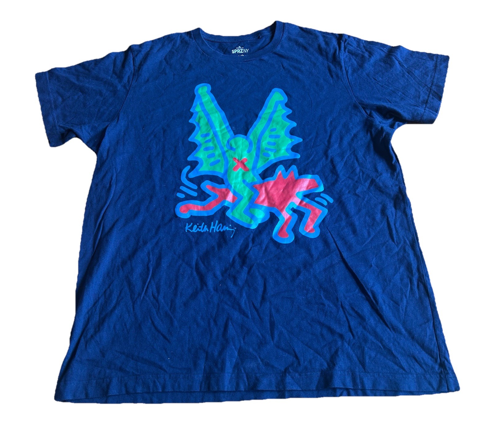 Keith Haring Uniqlo SPRZ NY T-Shirt Mens XL Navy Blue Graphic Art Pop Streetwear gallery