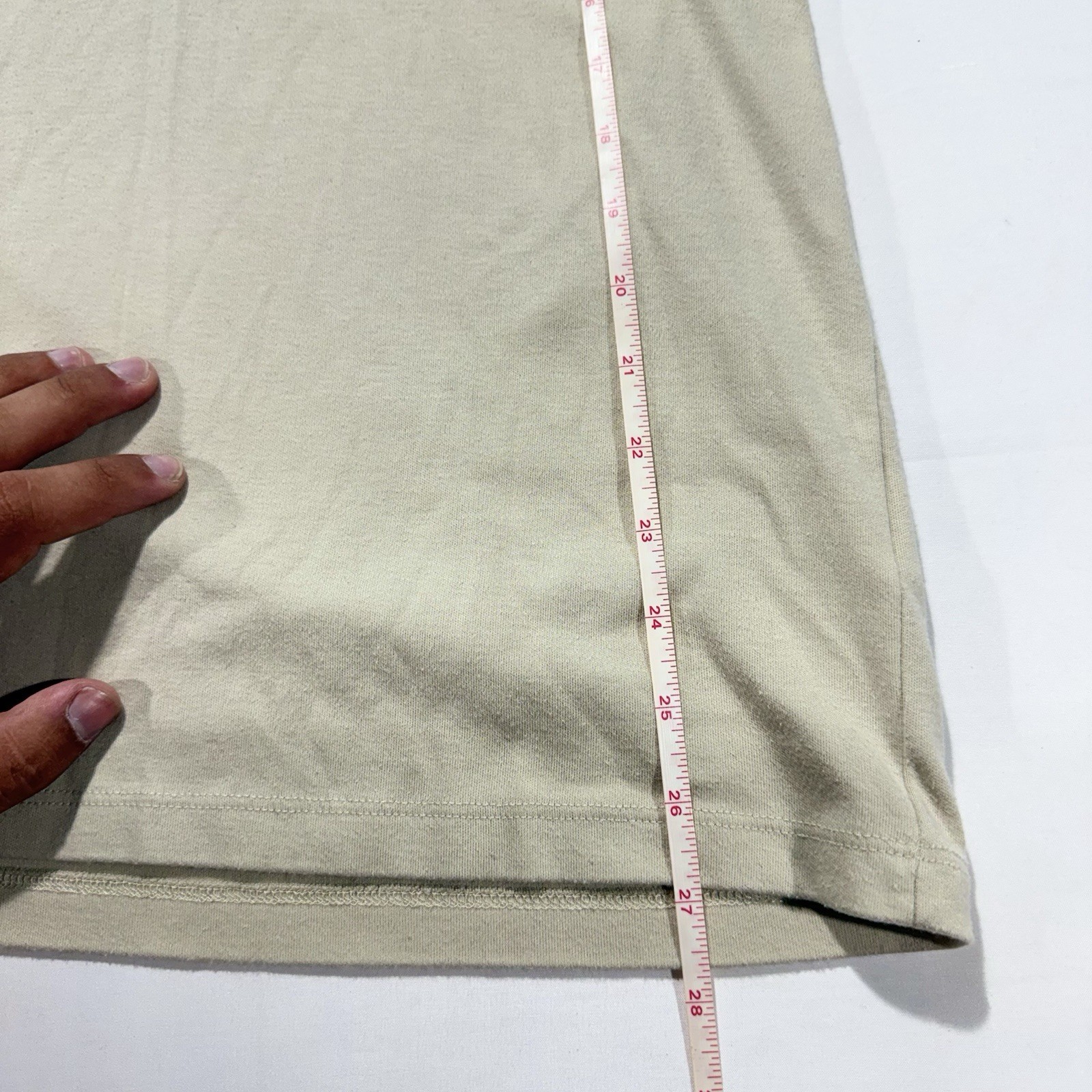 DKNY Men's Crew Neck Short Sleeve Beige Tan Graphic Logo Tee T-Shirt Size Lg gallery