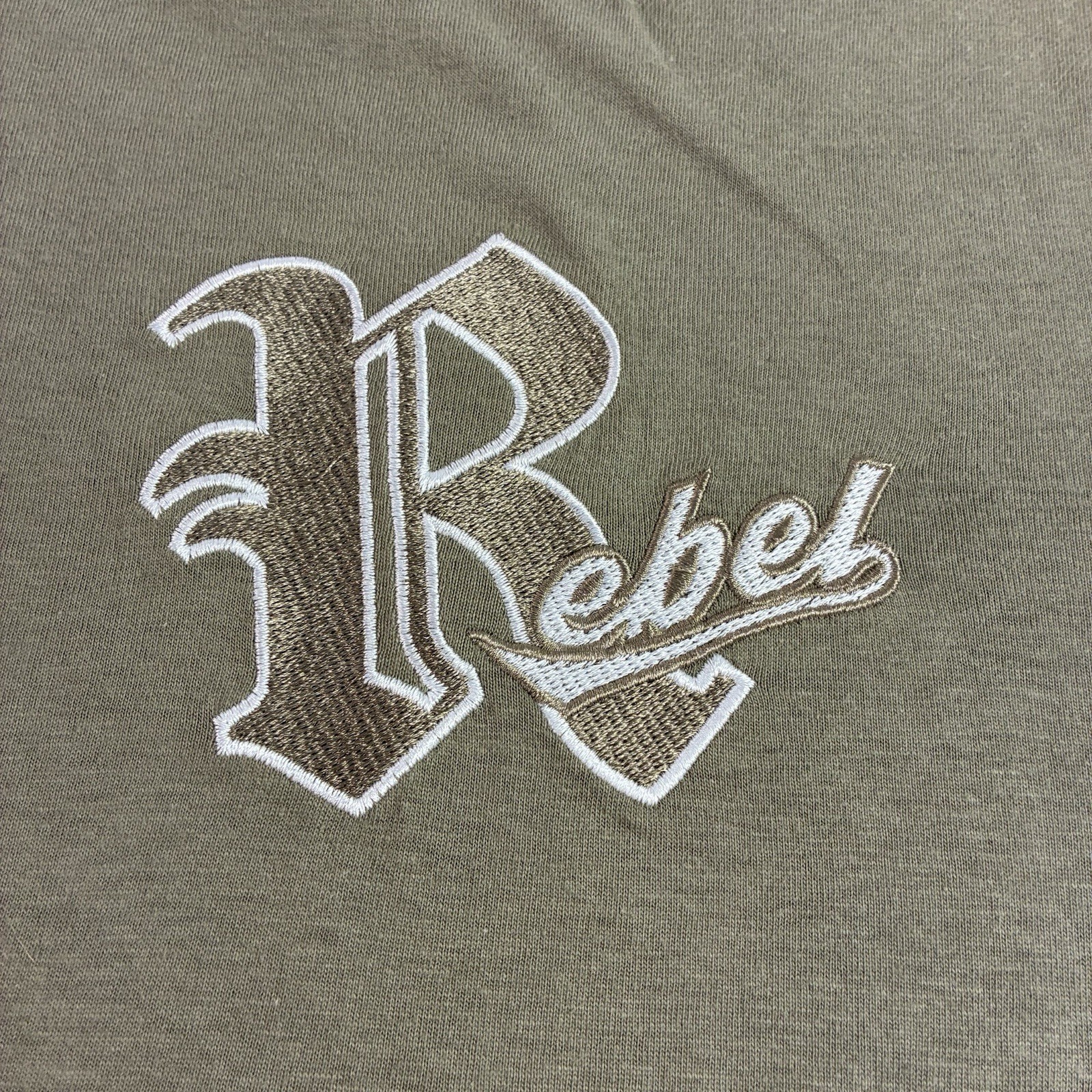 Brooklyn Cloth Rebel Embroidered T-Shirt Men’s Large Olive Green gallery