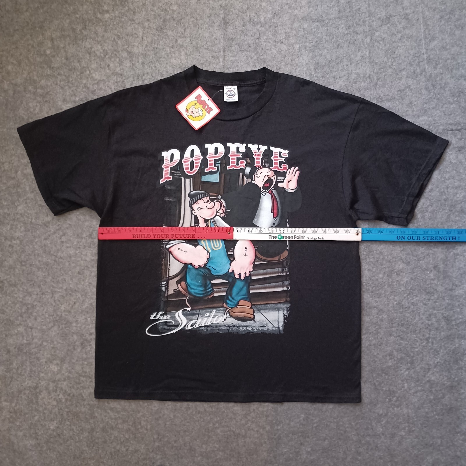 Vintage Popeye The Sailor T Shirt Mens Extra Large Black Graphic Y2K 2003 NWT gallery