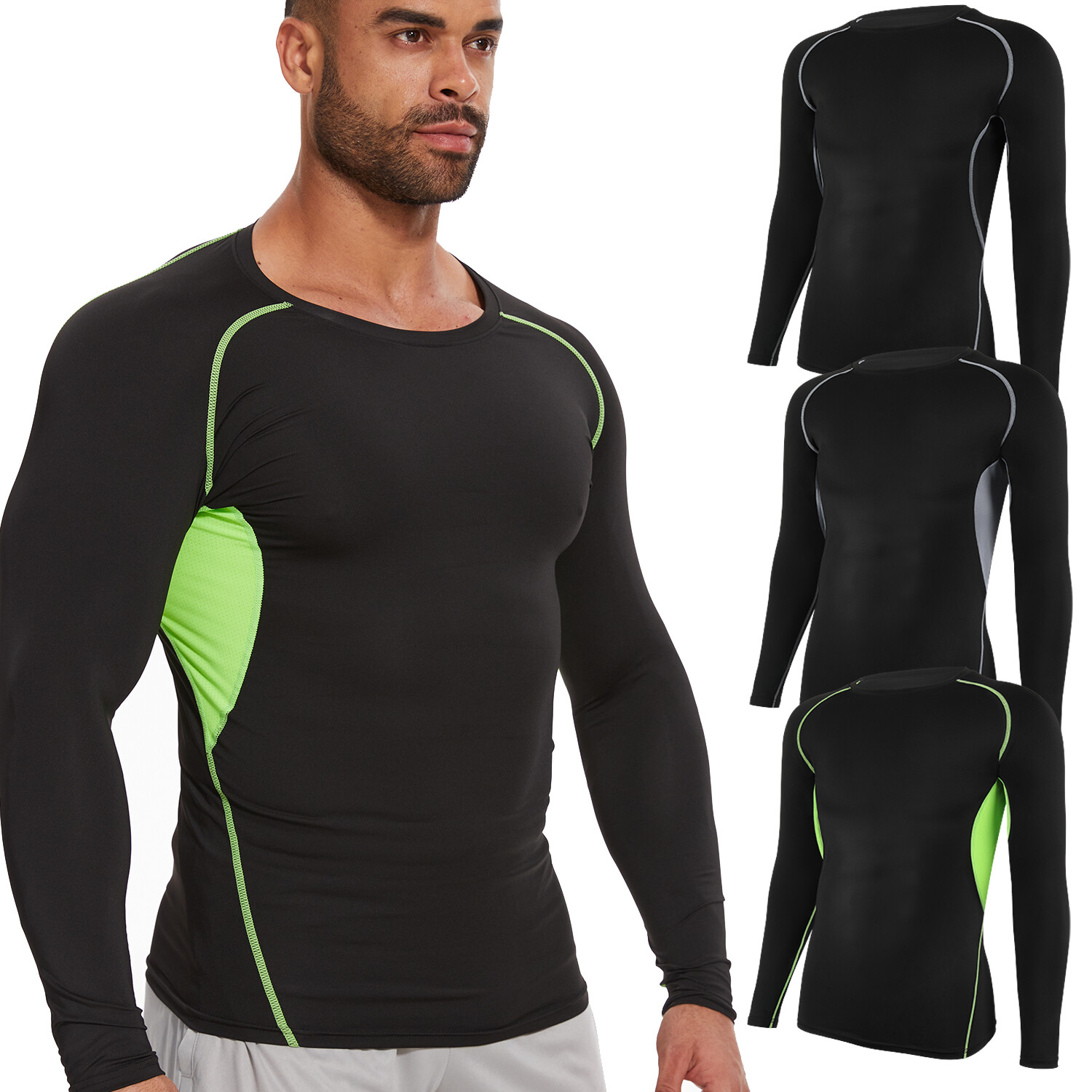Men's Compression Short Sleeve Sports Running Shirt Fitness Quick Dry T-shirts gallery