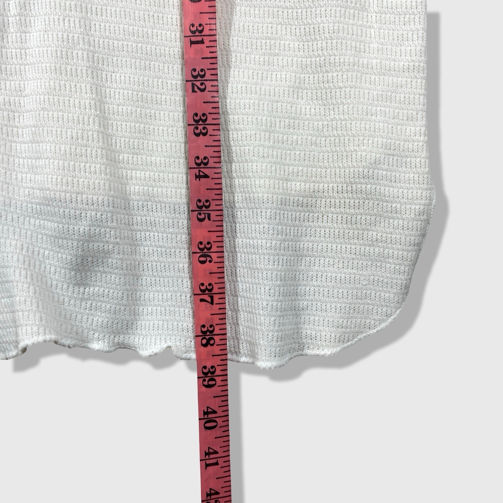 Hanes American Sportsman Thermal Shirt Mens 2XL White Waffle Knit Longline gallery