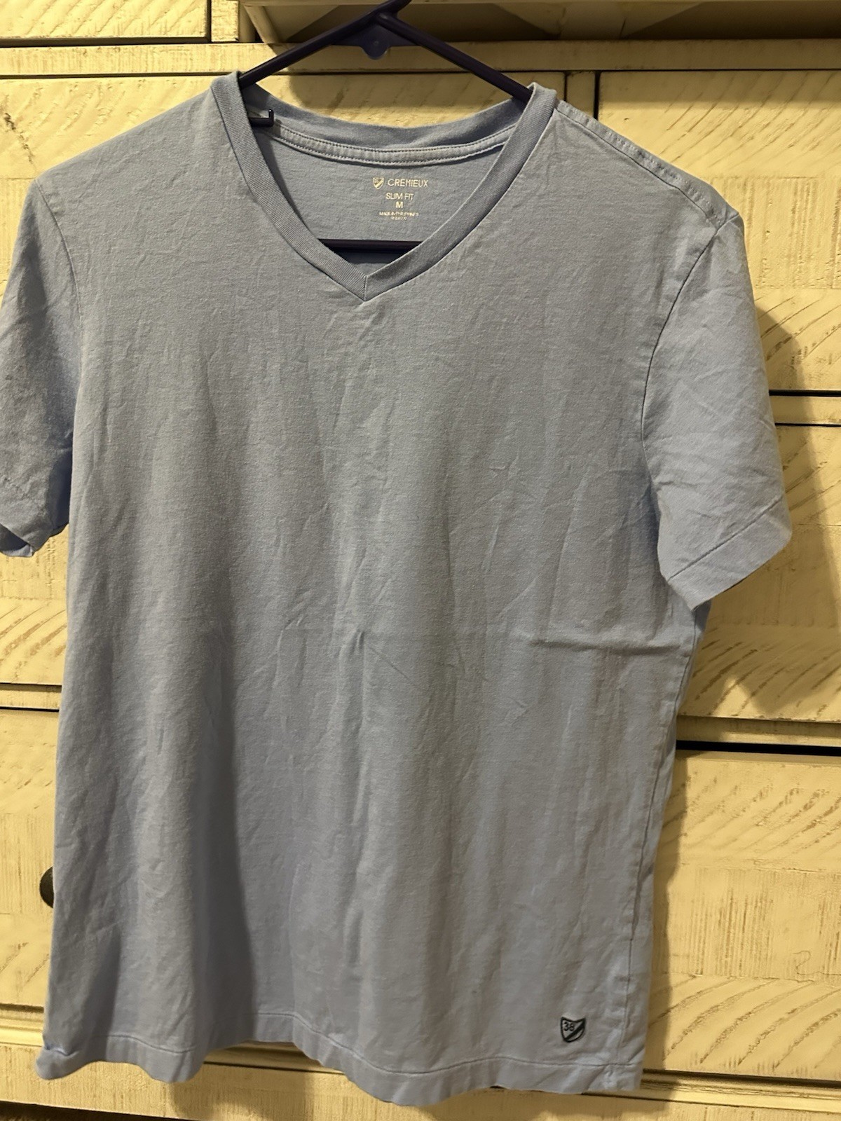 Express Men’s Solid Beige V-Neck Short Sleeve T-Shirt Size M Regular gallery
