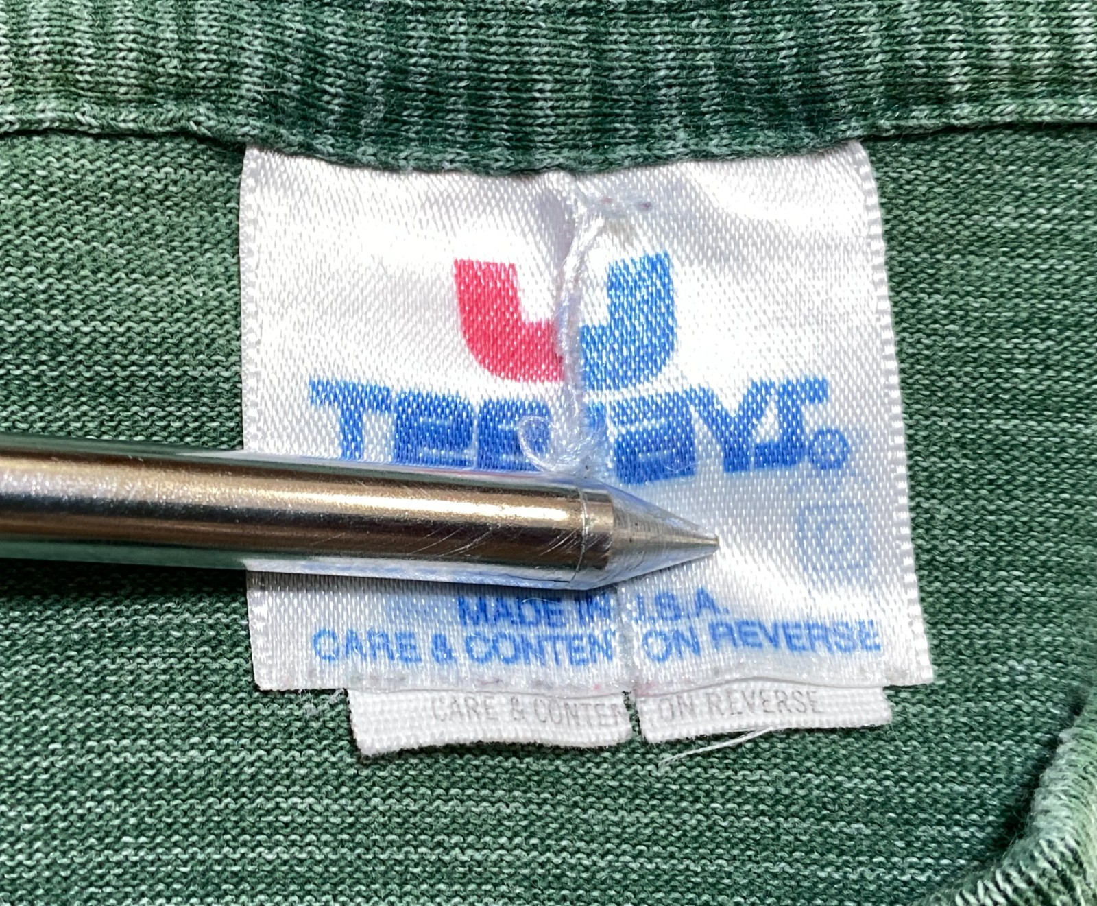 Vtg TeeJays Faded Distressed Grunge Green Striped Shirt Soft XL Single Stitch gallery
