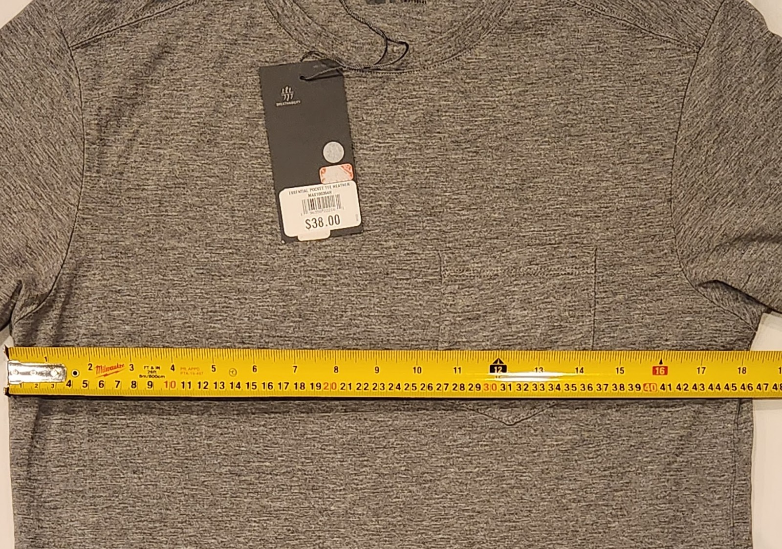 Vrst Essential Pocket Tee Heather Gray Men's Small $38 gallery