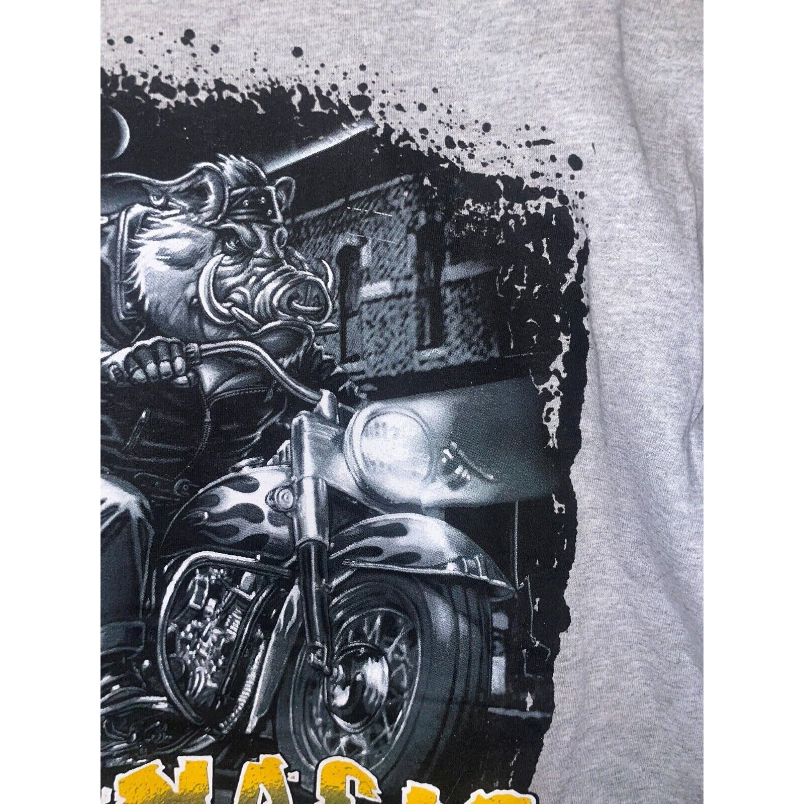 2009 Gildan Ignacio CO Colorado Hog Biker Graphic Gray Shirt Tee 2000s M Medium gallery