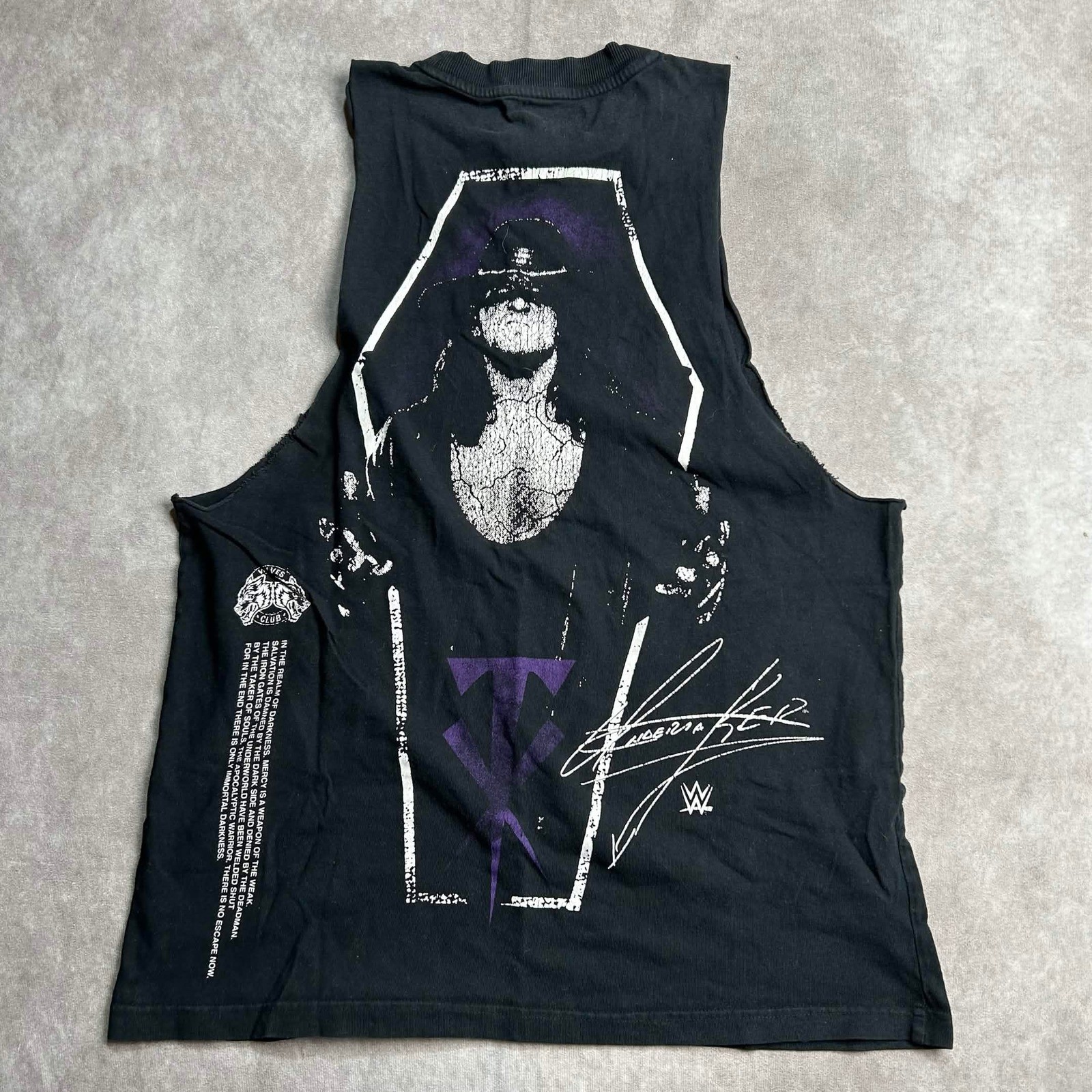 WWE Darc Sport Undertaker Men's L Muscle Tank Top Black Limited Edition Cut Off* gallery
