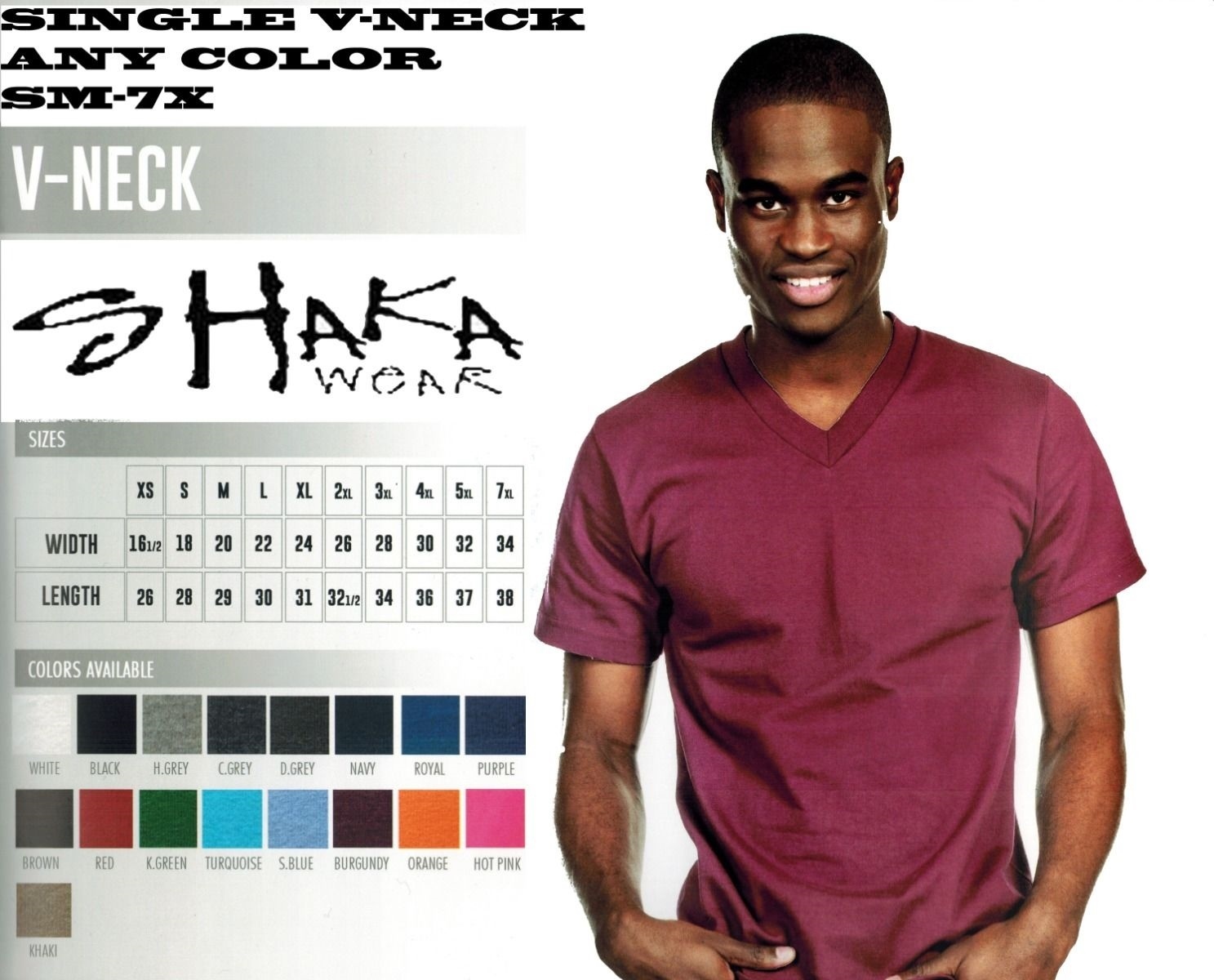 SHAKA WEAR MENS V-NECK T-SHIRT SINGLE ANY COLOR FREE SHIPPING SM-7X gallery