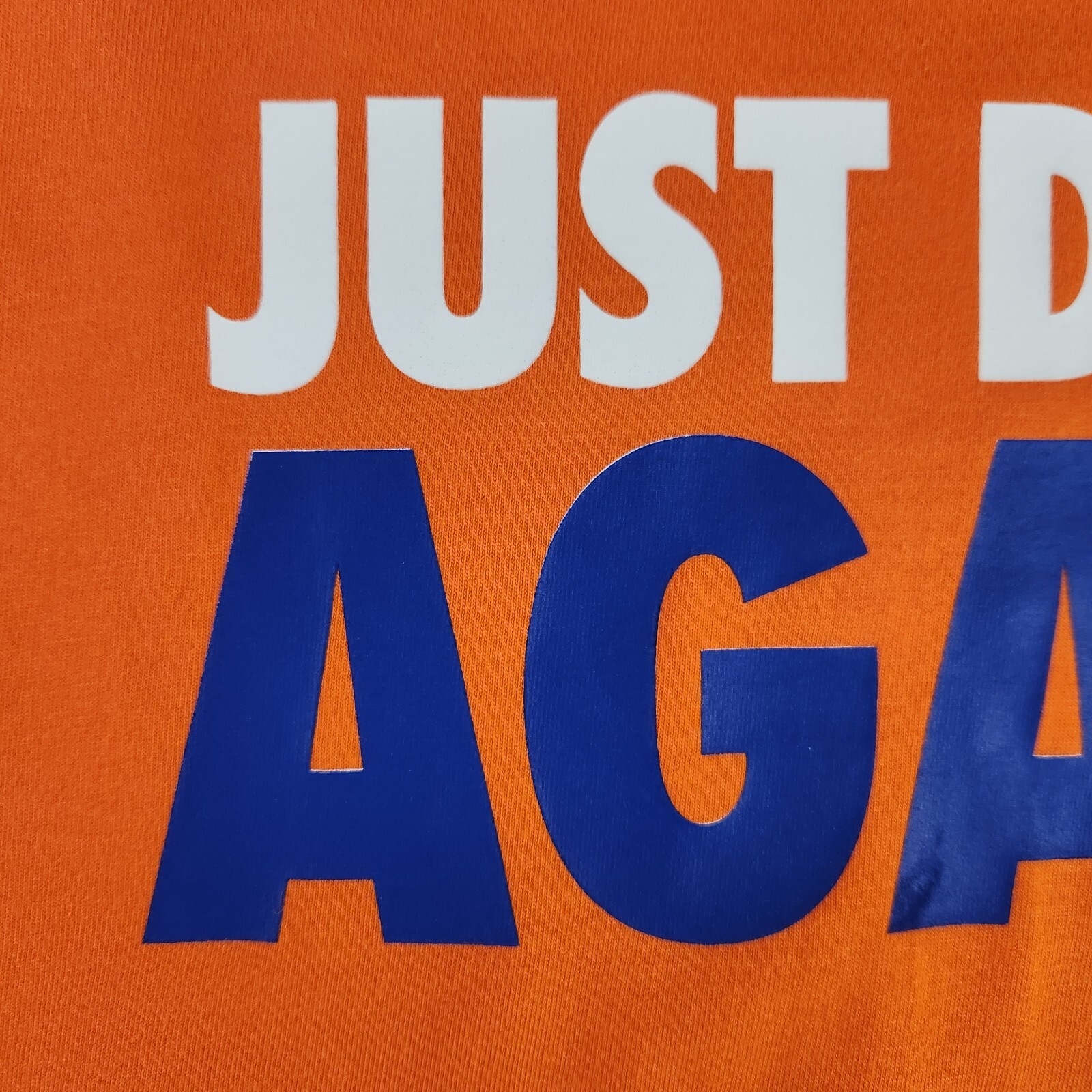 Nike Just Do It Again Men's XL Orange Long Sleeve T-Shirt Ribbed Cuffs NWOT Flaw gallery