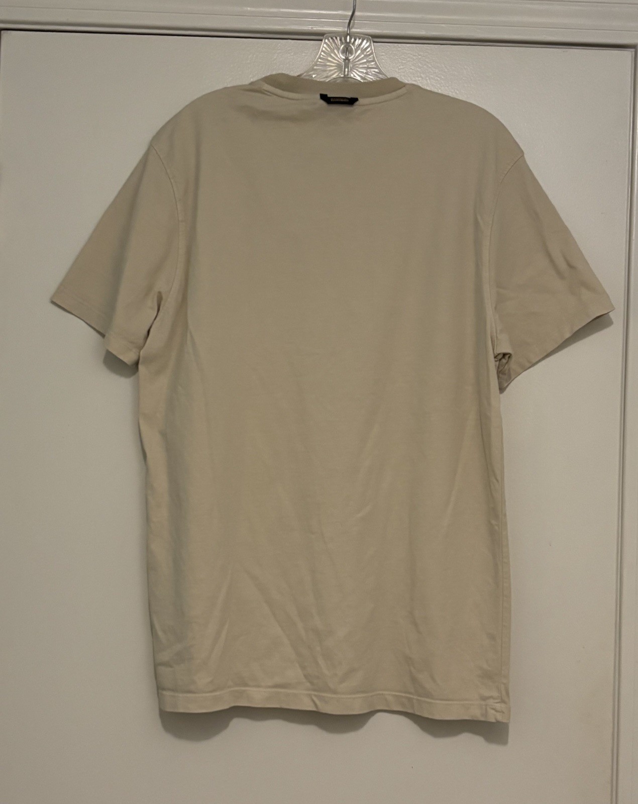 Napapijri Geographic Men Large Tan Beige Zipper Pocket 100% Cotton T-Shirt gallery