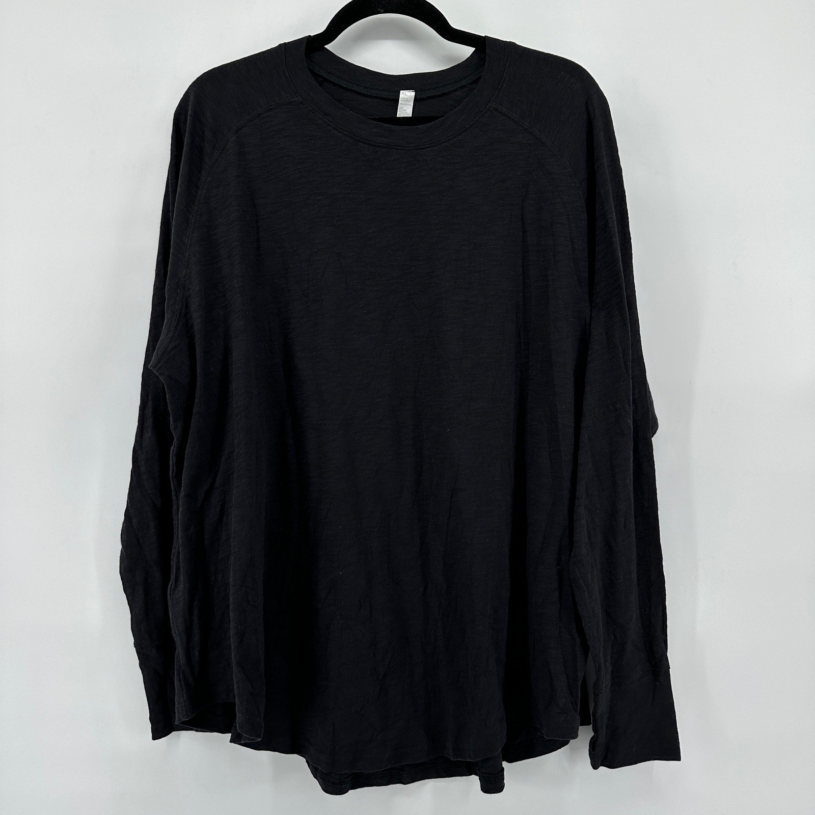 Zella All Day Long Sleeve Cotton Slub T-Shirt Mens XL Black gallery