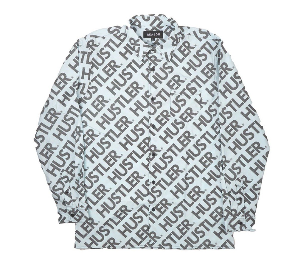 REASON SIZE LARGE BUTTON DOWN SHIRT LIGHT BLUE – OX-6