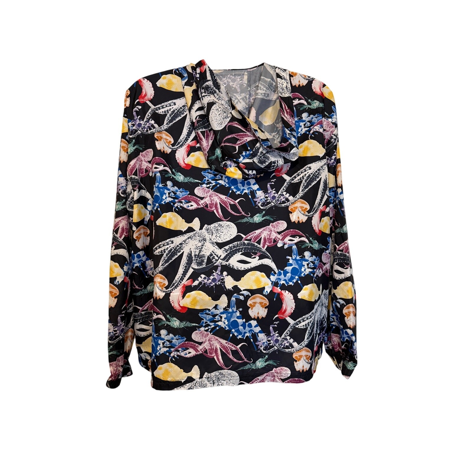 Bonobos Fielder Hoodie L | Octopus Print Oceancore Y2K Streetwear Eco Pullover gallery
