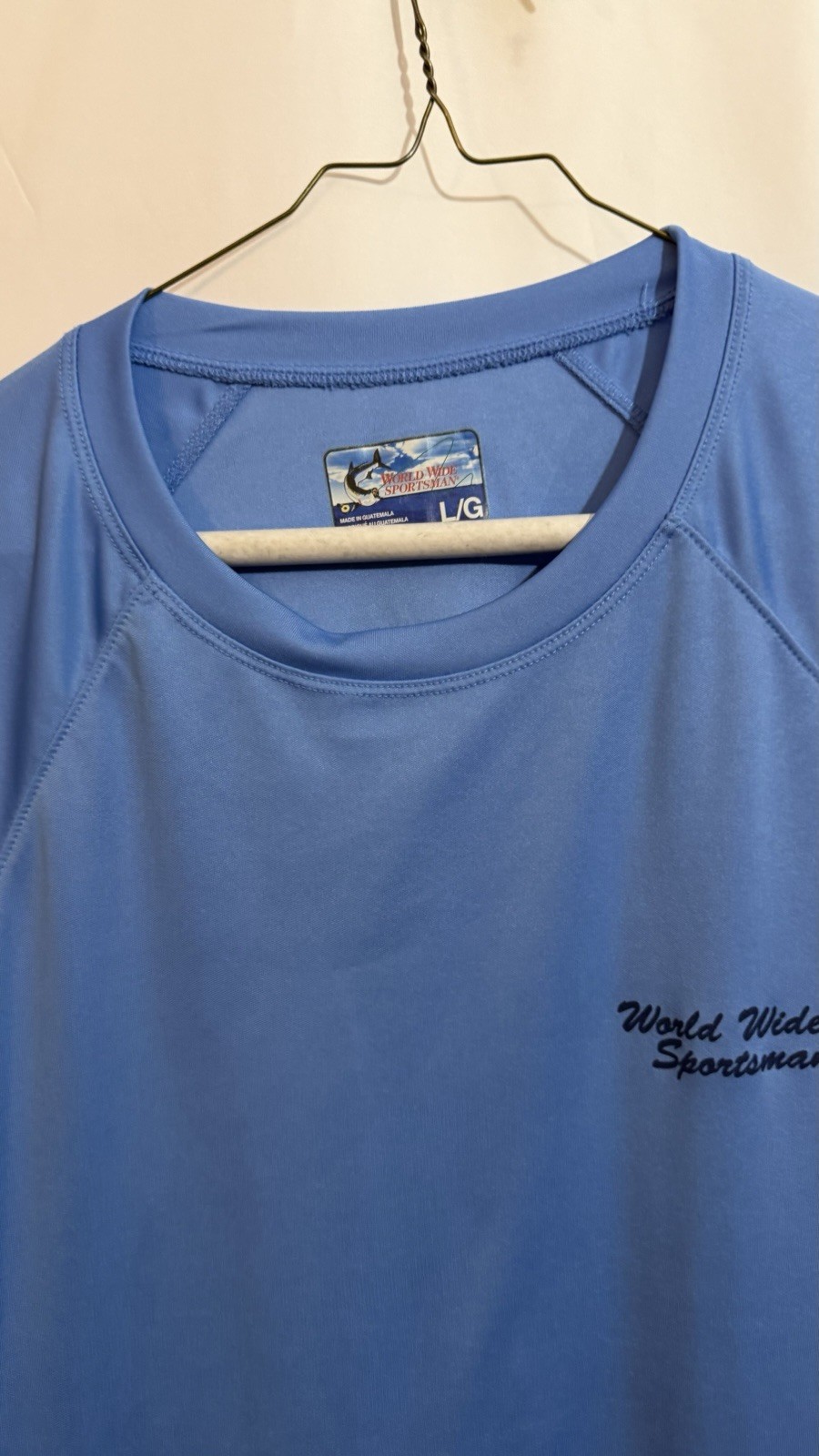 World Wide Sportsman Men’s Blue Fisherman Performance Tshirt Size L gallery