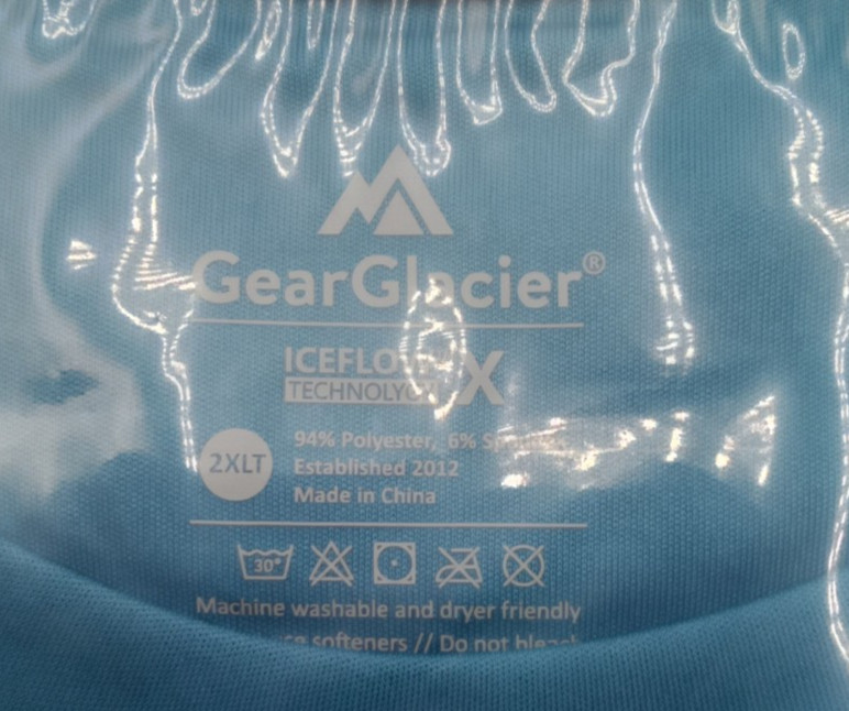 GEAR GLACIER Instant Cooling Quick Dry T-Shirt Men's Coolwave Blue 2XLT gallery