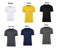 6 Pack Mens Plain Crew Neck T-Shirt Short Sleeve Solid Blank Tee Casual Lot S-2X