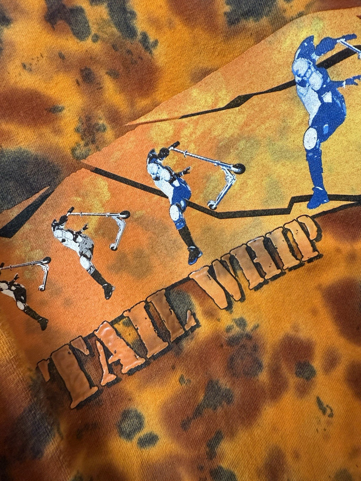 Vintage Giant Tag Shirt Orange Tiedye Scooter Kick Flip Graphic Tee Large K34 gallery