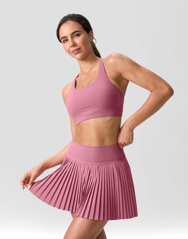 SANTINY Pleated Tennis Skirt for Women with Pockets Shorts Women's High Waist... gallery