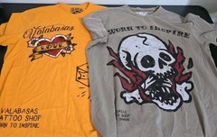 2pc Valabasas Vintage Tattoo Embelleshed Love Heart Inspire Tee Shirt Men XL EUC