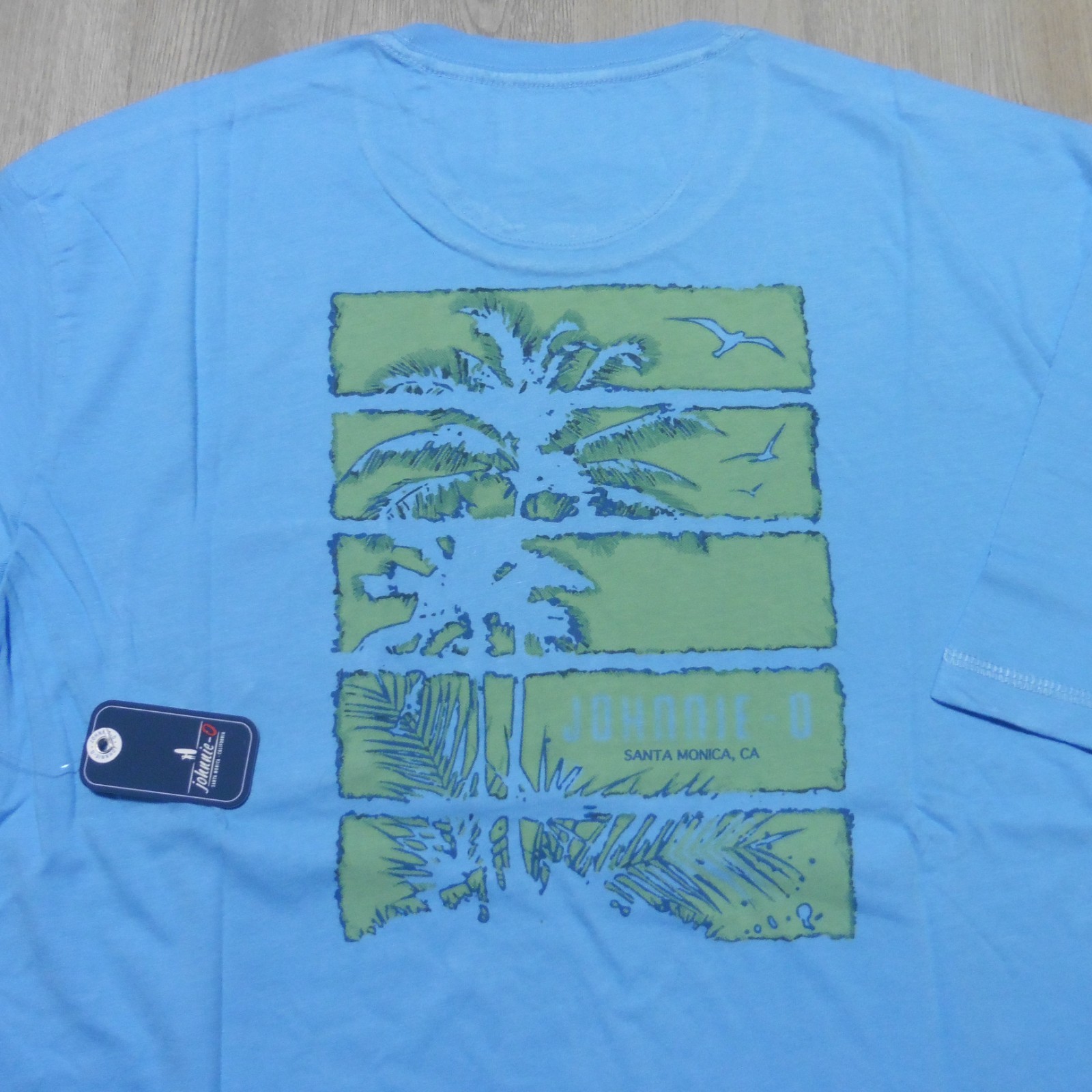 JOHNNIE O Mens S M L XL 2XL T SHIRT MALIBLU PALM PARADISE GOLF BLUE GOLF TEE gallery