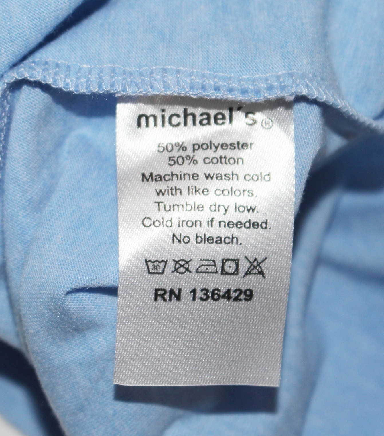 $55 New MICHAEL'S V-Neck SS Shirt Men's SMALL S Light Blue Cotton Poly Blend NWD gallery