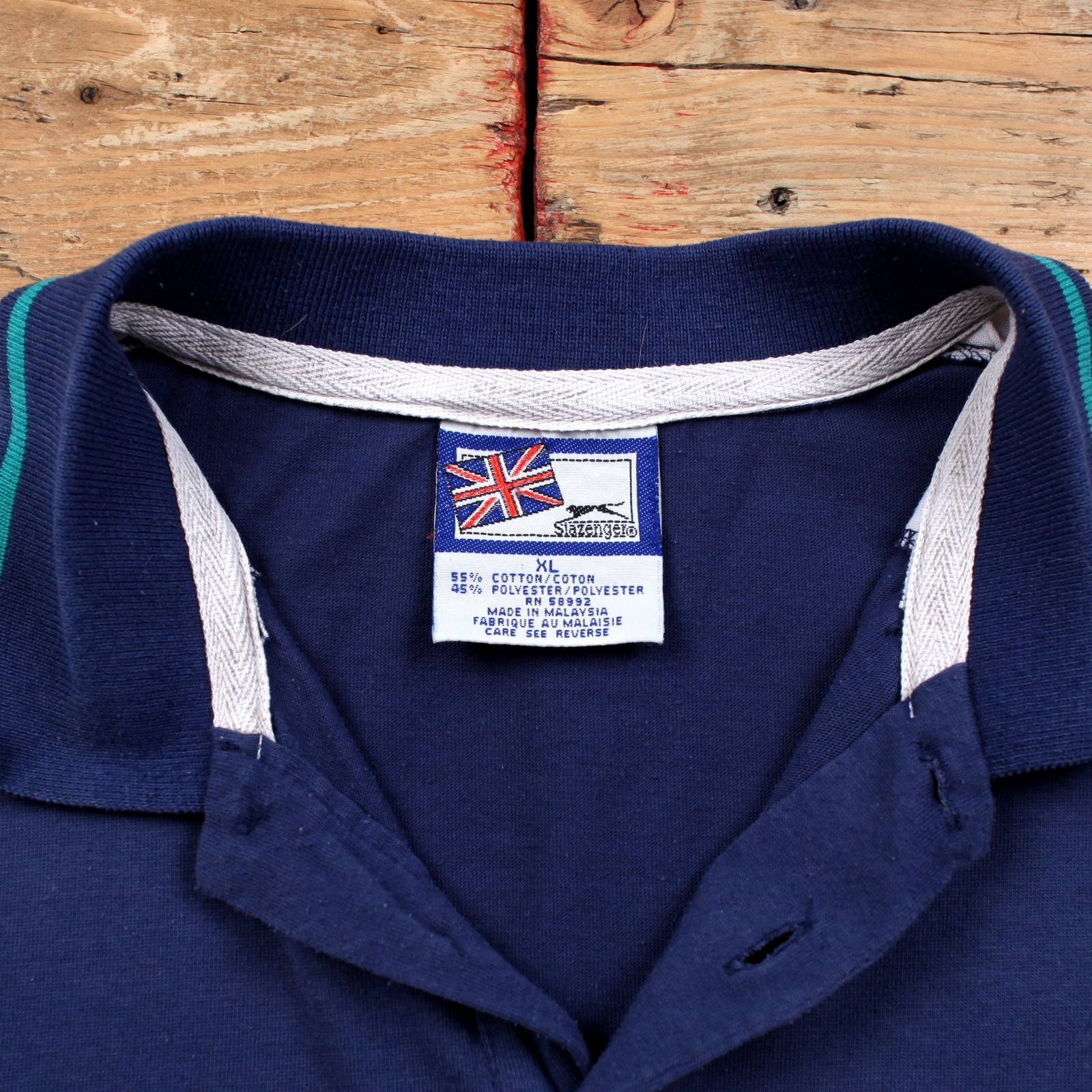 Vintage Slazenger Polo Shirt XL Mens 00s Blue Colorblock Single Stitch gallery