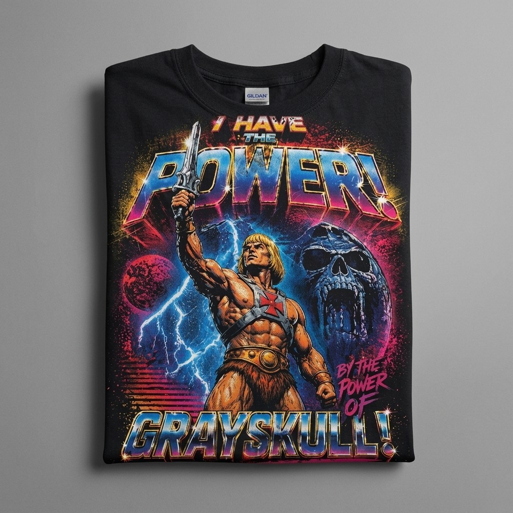 He-Man I Have The Power T-Shirt, Vintage 80s Cartoon Masters of the Universe Tee gallery