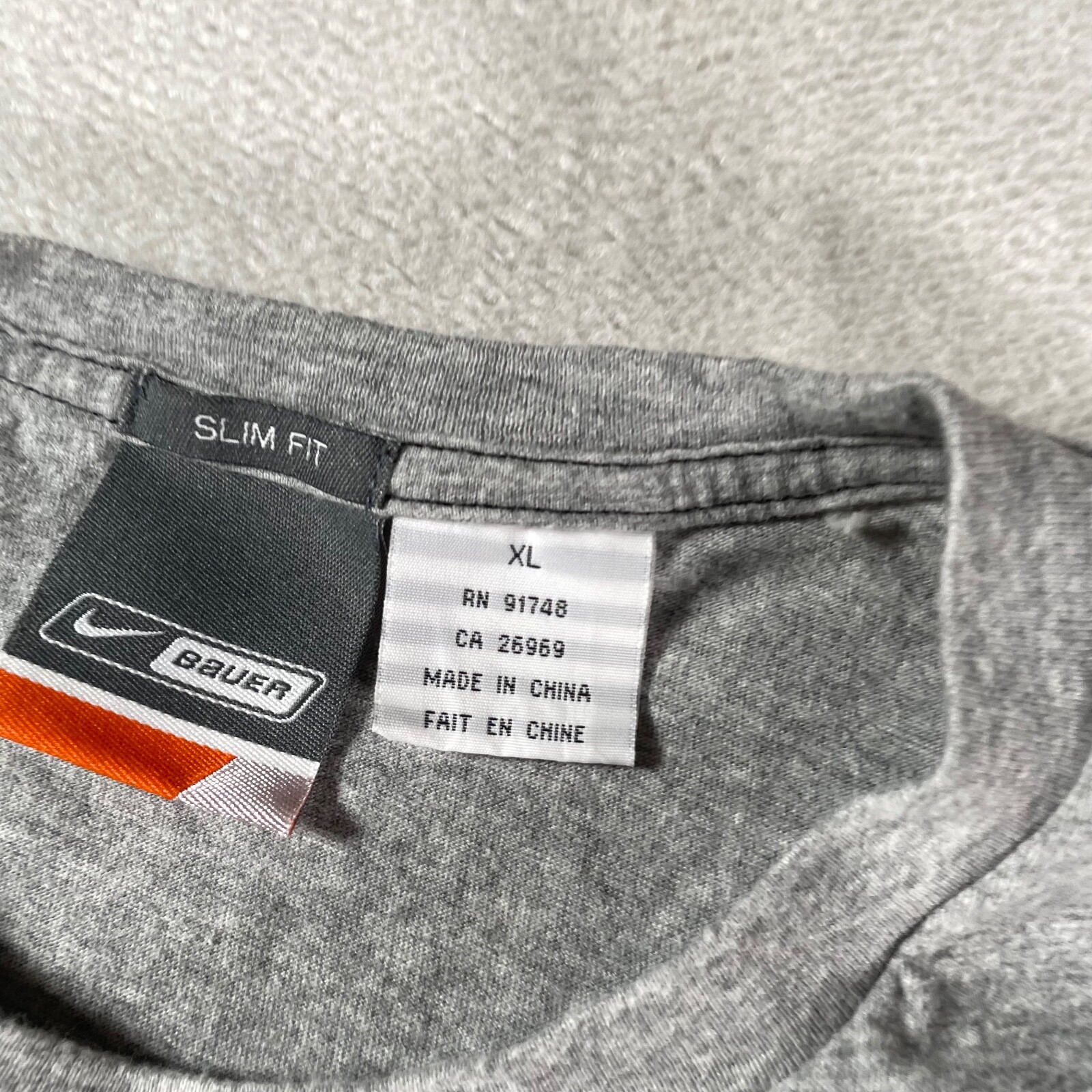 Y2K Nike Shirt Mens Extra Large Gray Tee Bauer Graphic Embroidered Eagle Street gallery