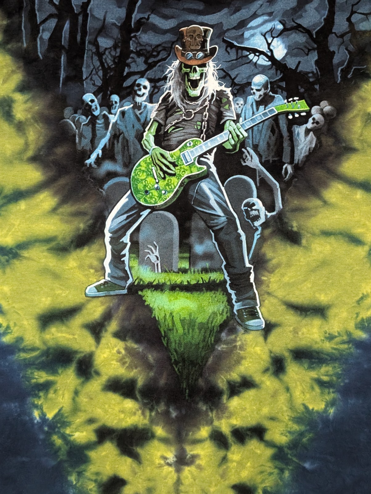 The Mountain Mens T-shirt Vintage Tie-Dye Old Glory Ghoul Guitarist 2XL #6304