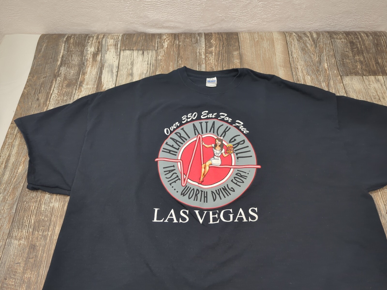 "HEART ATTACK GRILL Taste Worth Dying For" LAS VEGAS Black 5XL Tee Shirt Black. gallery