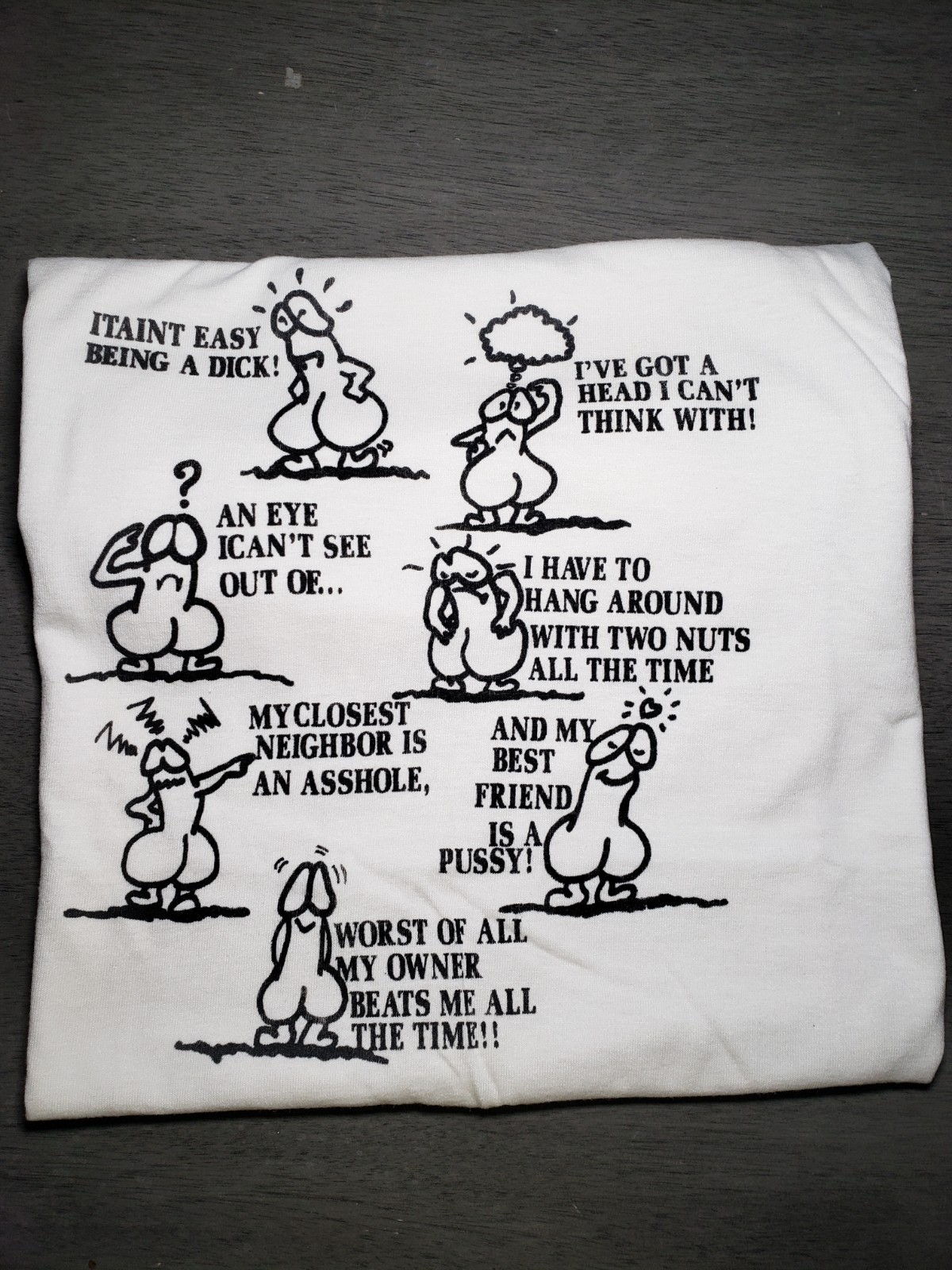 Vintage 80s 90s It Ain't Easy Being A Dick T Shirt Funny Adult Humor Novelty M gallery
