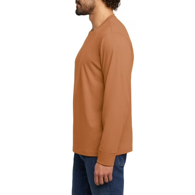 Eddie Bauer Men's Long Sleeve Crewneck T-Shirt Size XL Orange gallery