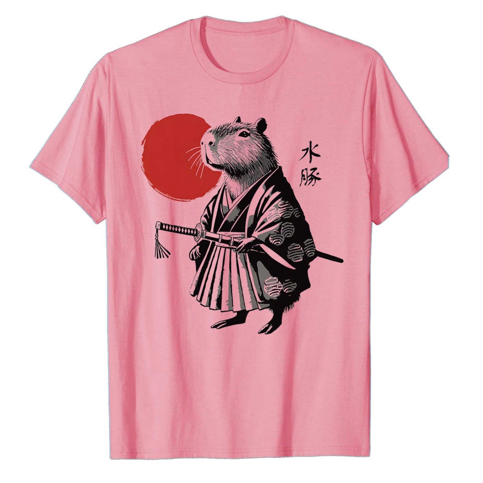 Samurai Capybara Sun Japanese Art T-Shirt Capybara Graphic Tee Funny Animal gallery