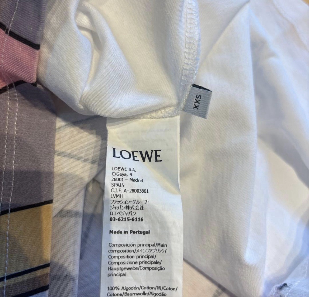 Loewe Howls Moving Castle Ghibli T-Shirt White Bleach with Earring Used Japan gallery