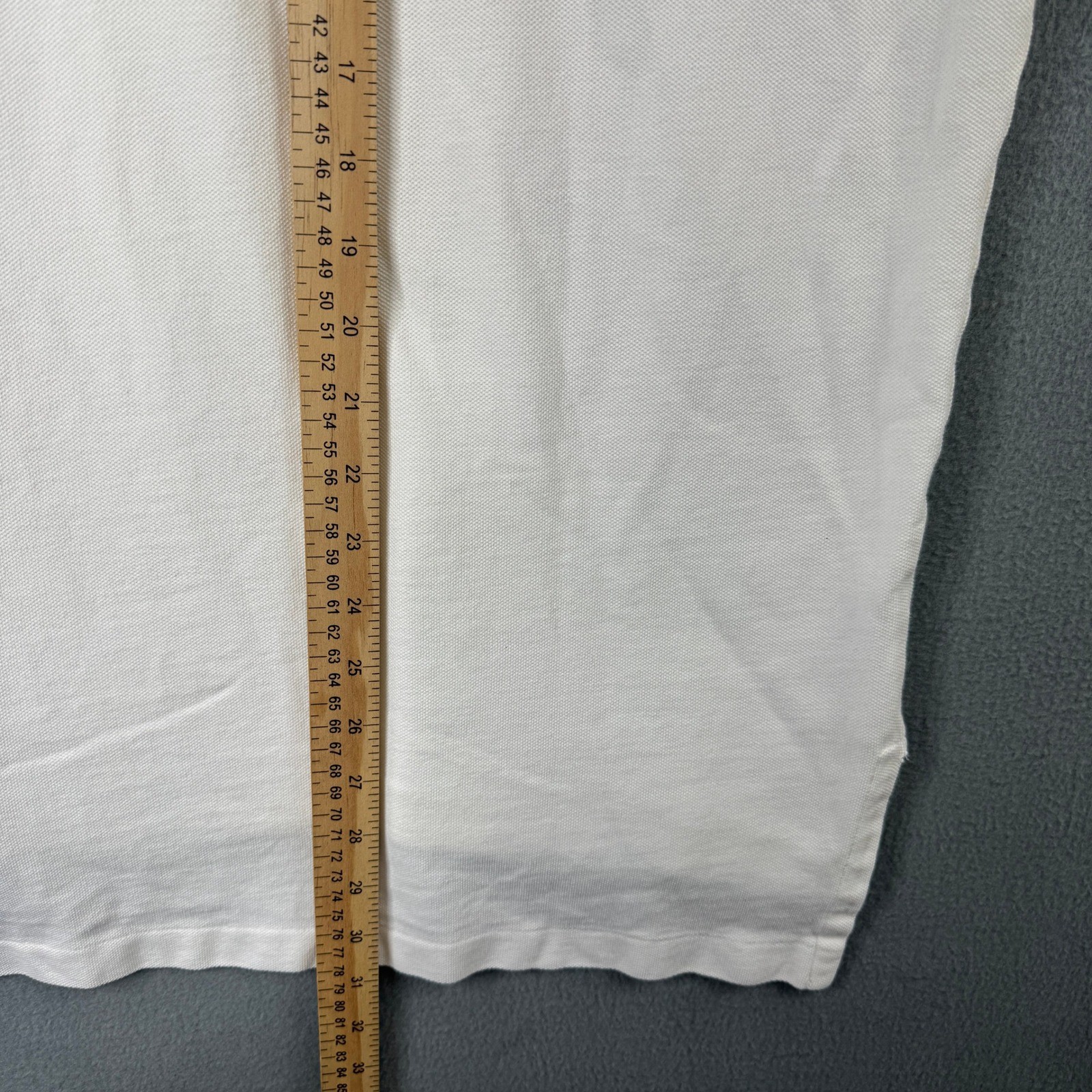 Polo Ralph Lauren Vintage Large White Henley Short Sleeve Pique T-Shirt L Trim gallery